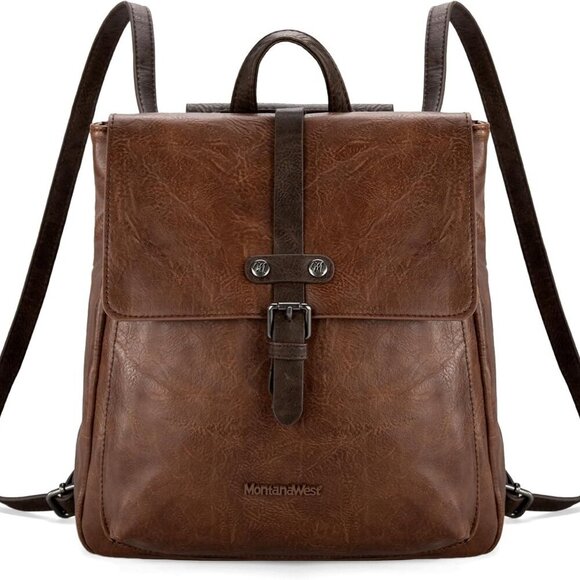 Handbags - Small Faux Leather Daypack Crossbody Backpack Purse for Travel Work Women